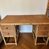 Bamboo and rattan desk