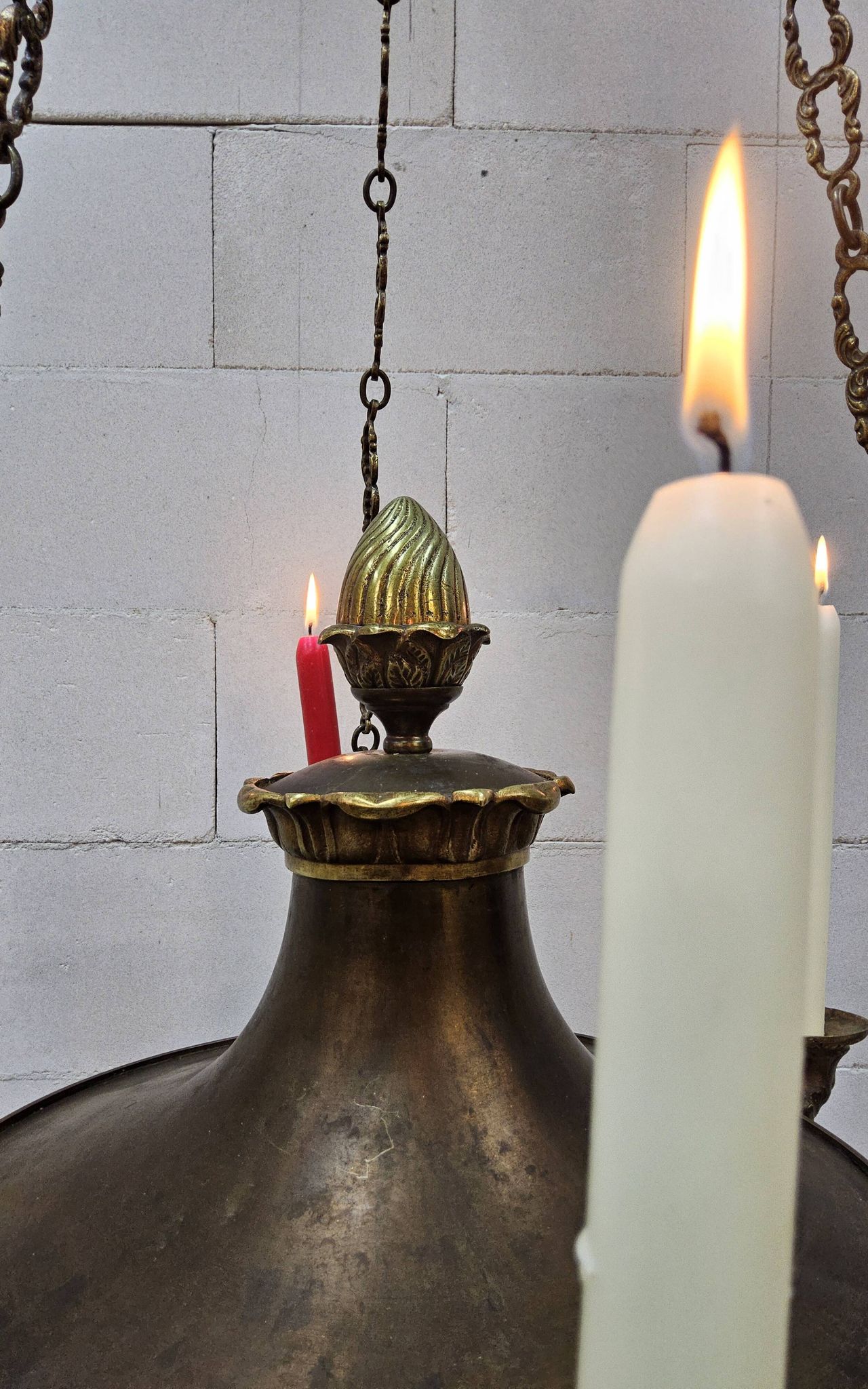 Antique Neo-Renaissance Greenman candle chandelier (Empire)