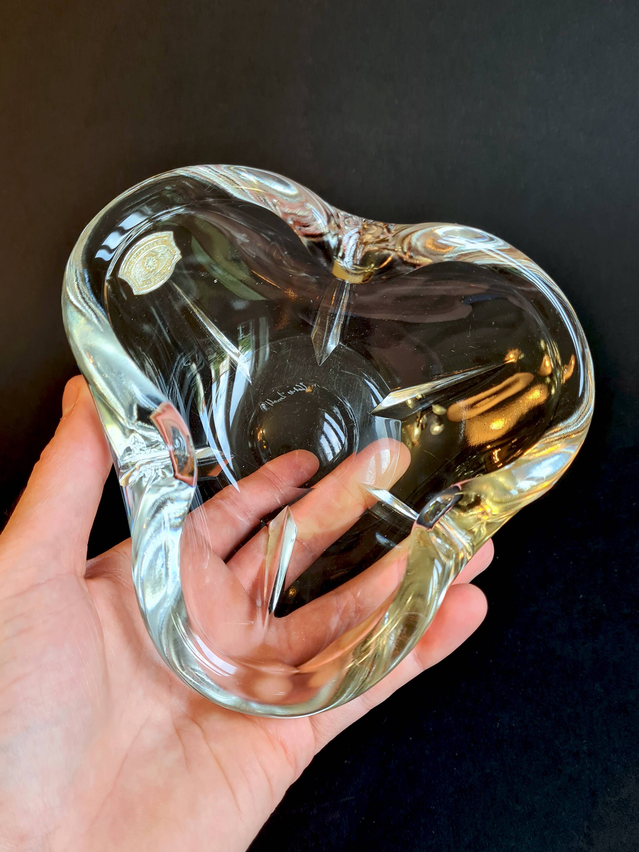 Val Saint Lambert Blown Crystal Ashtray / Pocket Tray (Vintage)