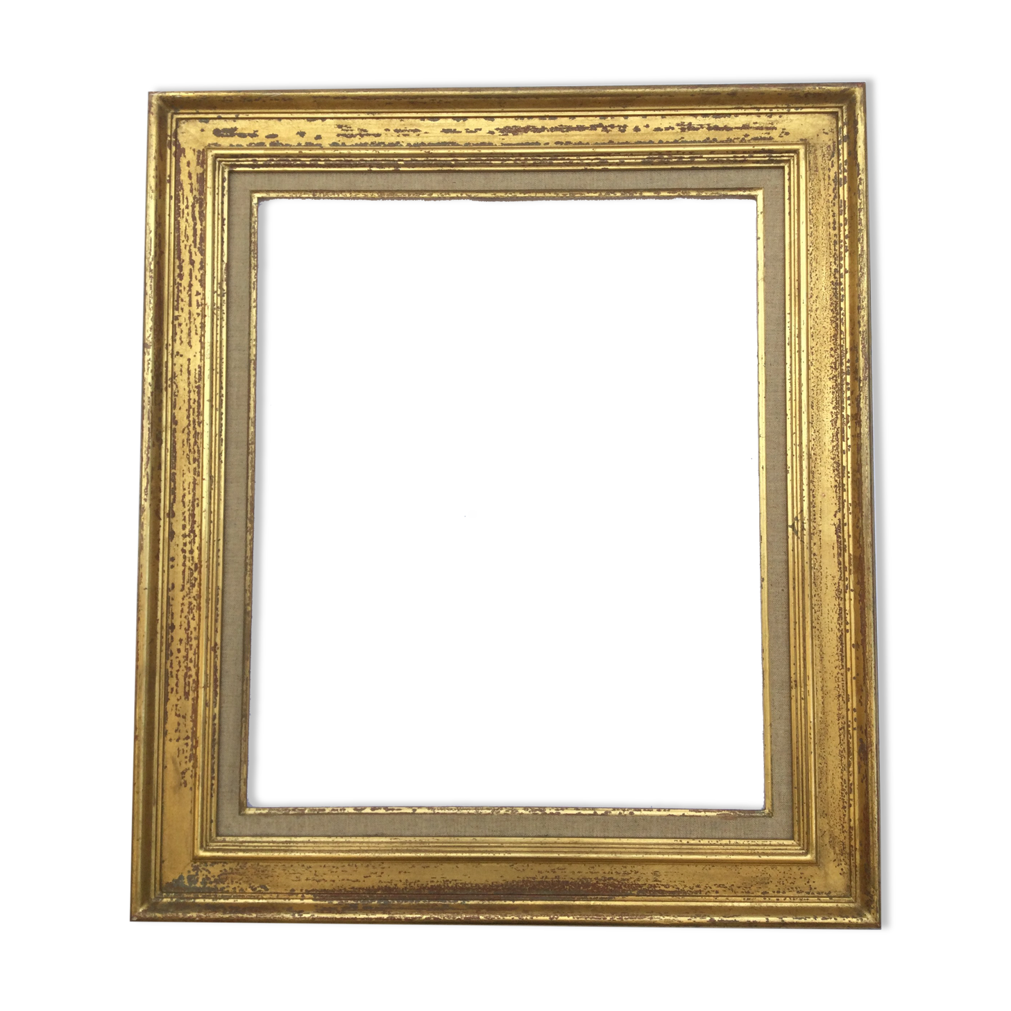 1950s frame in gilded wood aged effect and fabric