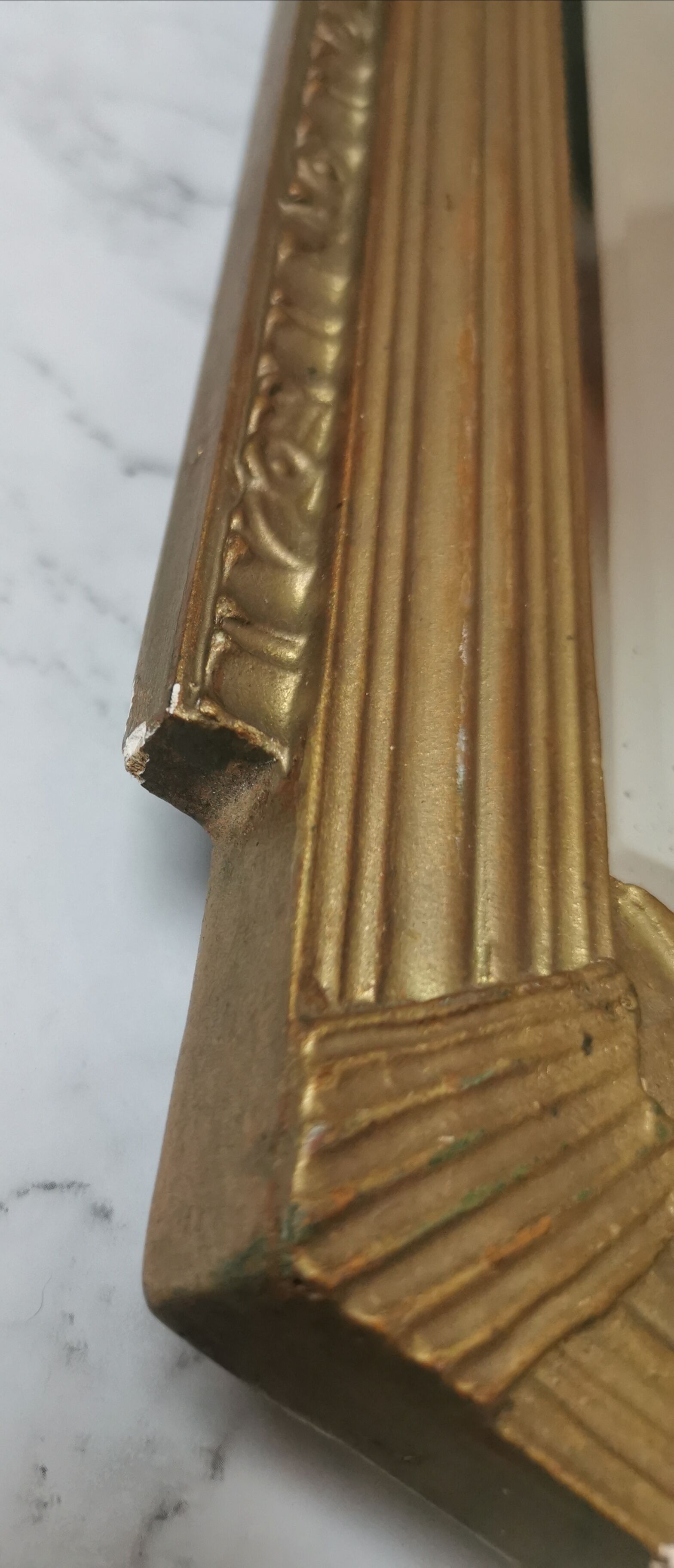 Large Art Deco mirror gilded wood  77x40cm