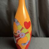 Vintage vase the Lady of Hearts hand-painted 20th century