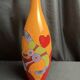 Vintage vase the Lady of Hearts hand-painted 20th century