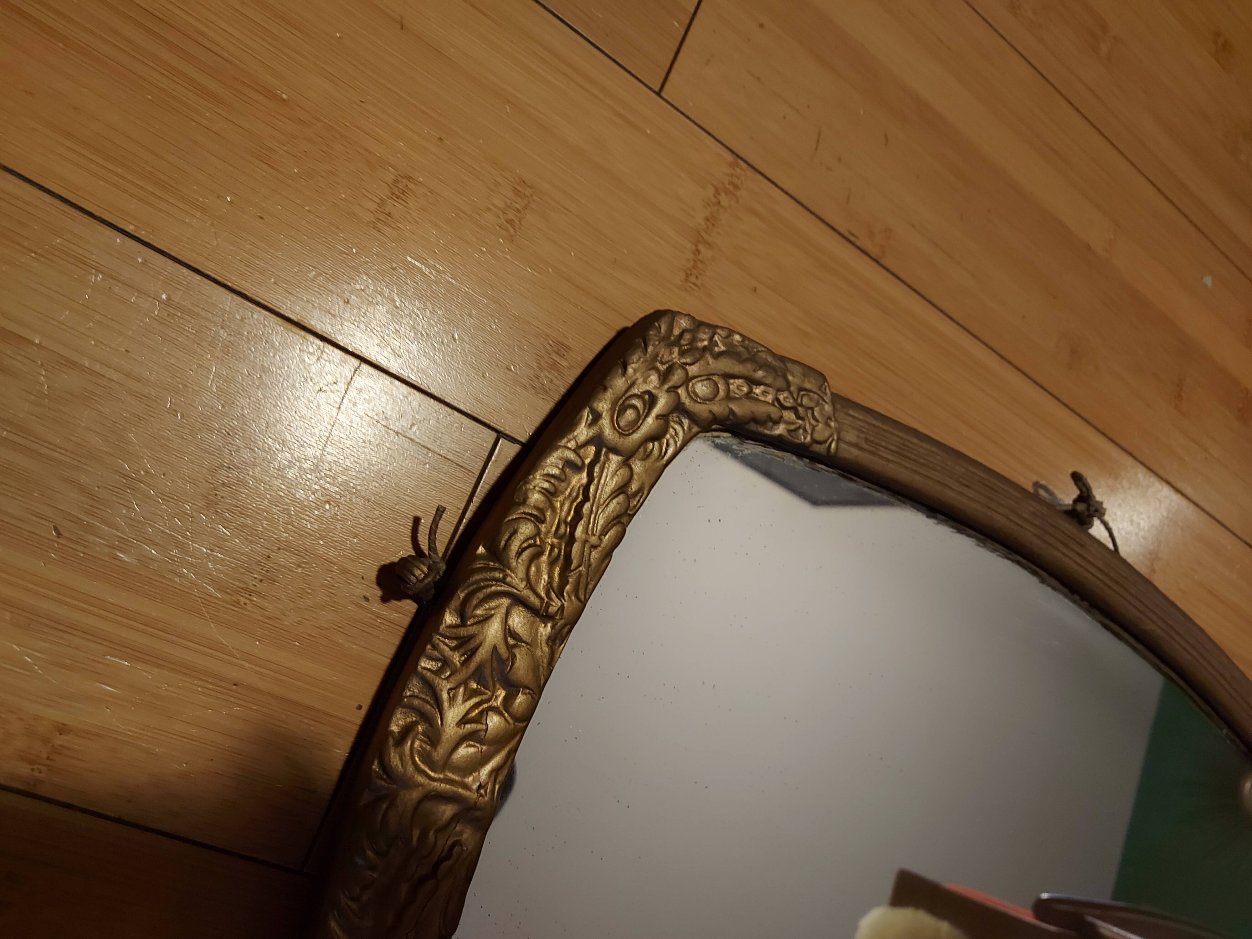 Painted wooden art deco mirror 33 X 51 cm