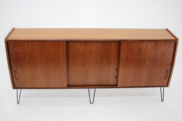 1960s Upcycled Danish Mid-Century Modern Teak Sideboard on Hairpin Legs