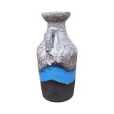 Ceramic vase with handle, fat lava, Strehla Keramik, Germany, 1970s.