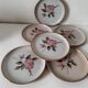 6 vintage stoneware dinner plates – Rosita model by MBFA Pornic