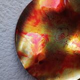 Contemporary decorative glass plate signed Cesart Italy 1980 glazed