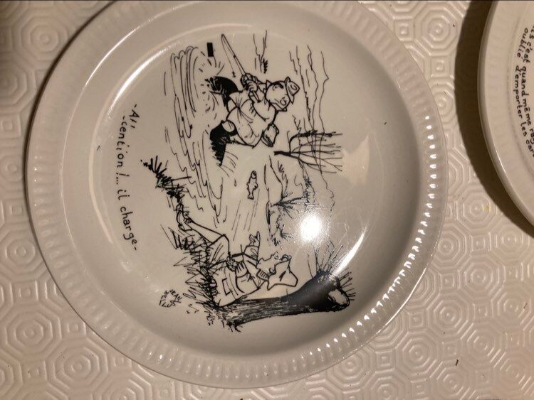 Lot 6 humorous plates by Jean Bellus