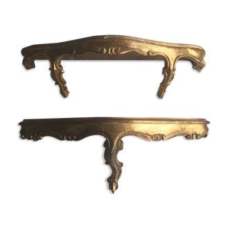 Lot of two gold wall consoles style 18th, production 20th (probably Italian)