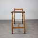 ULUV Mid-century wooden plant stand with glass shelf, Czechoslovakia, 1960s