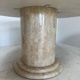 Midcentury Round tessellated stone and brass diningtable