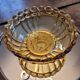 Amber glass catchall dish – 1940s–1950s