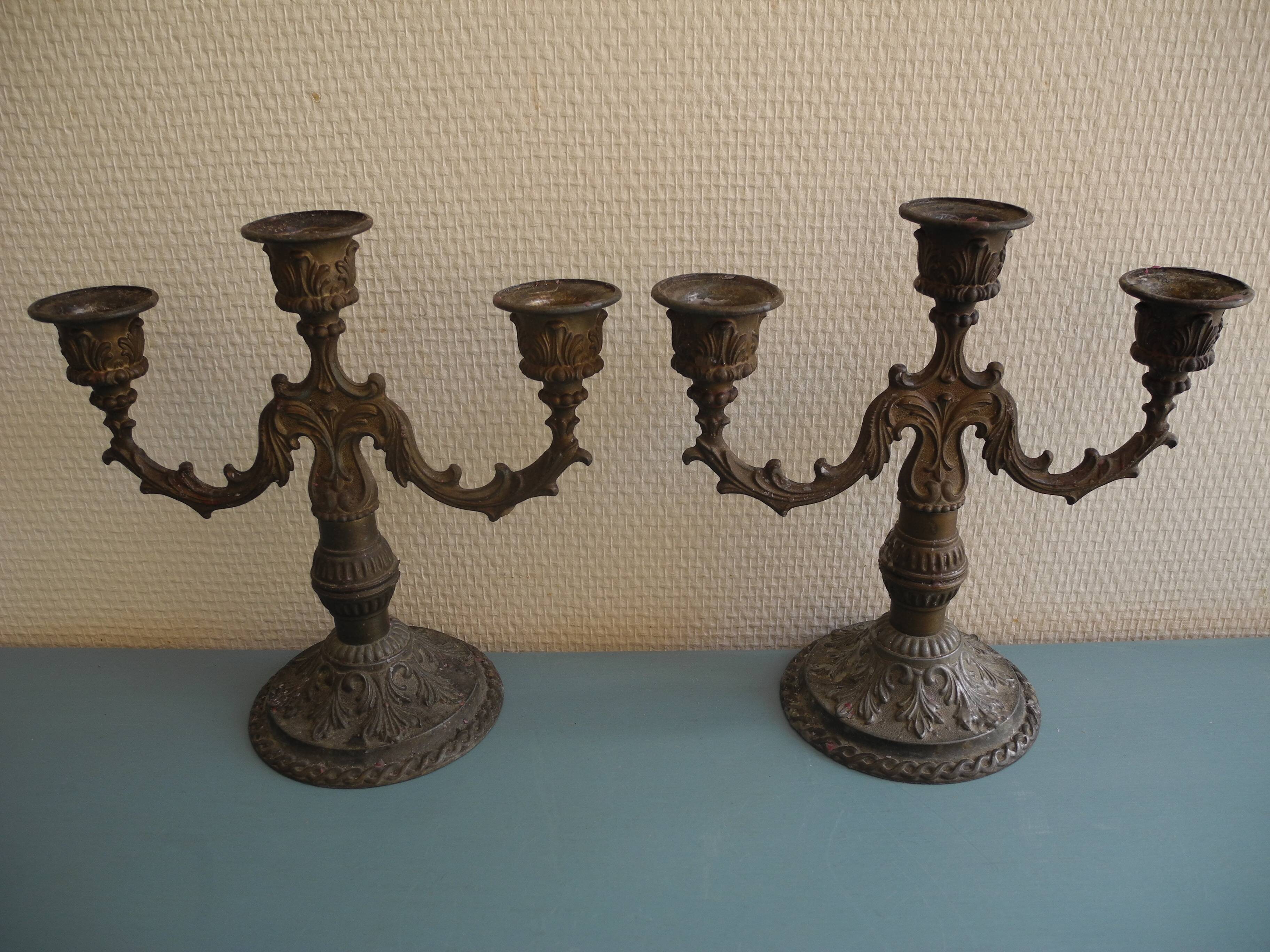 Pair of candlesticks gada vintage deco candlesticks