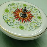 Vintage ceiling in white opaline painted multicolor