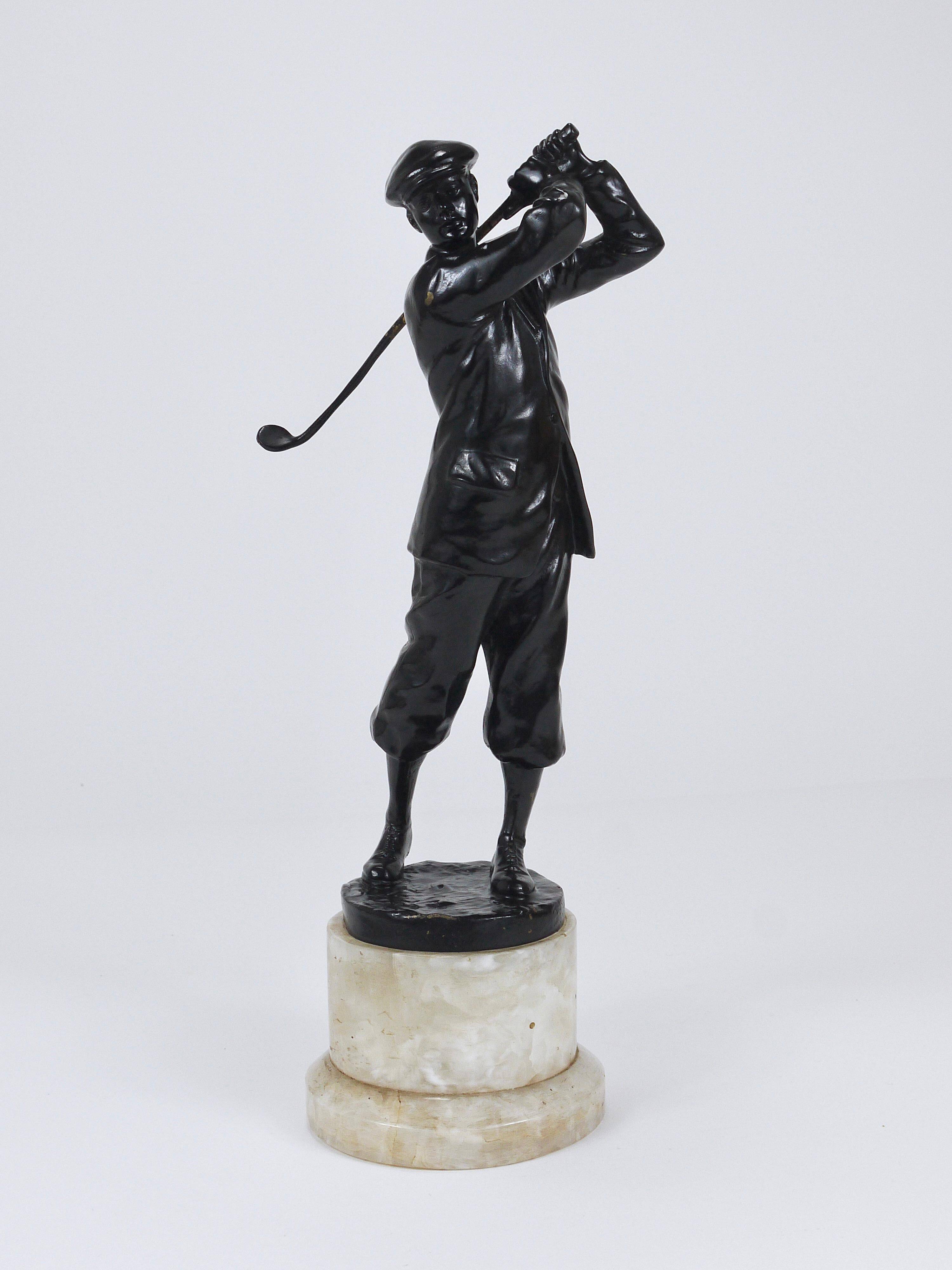 Bronze statue of the golfer Harry Vardon from the 1920s, Richard Thuss, Argentor Vienna.