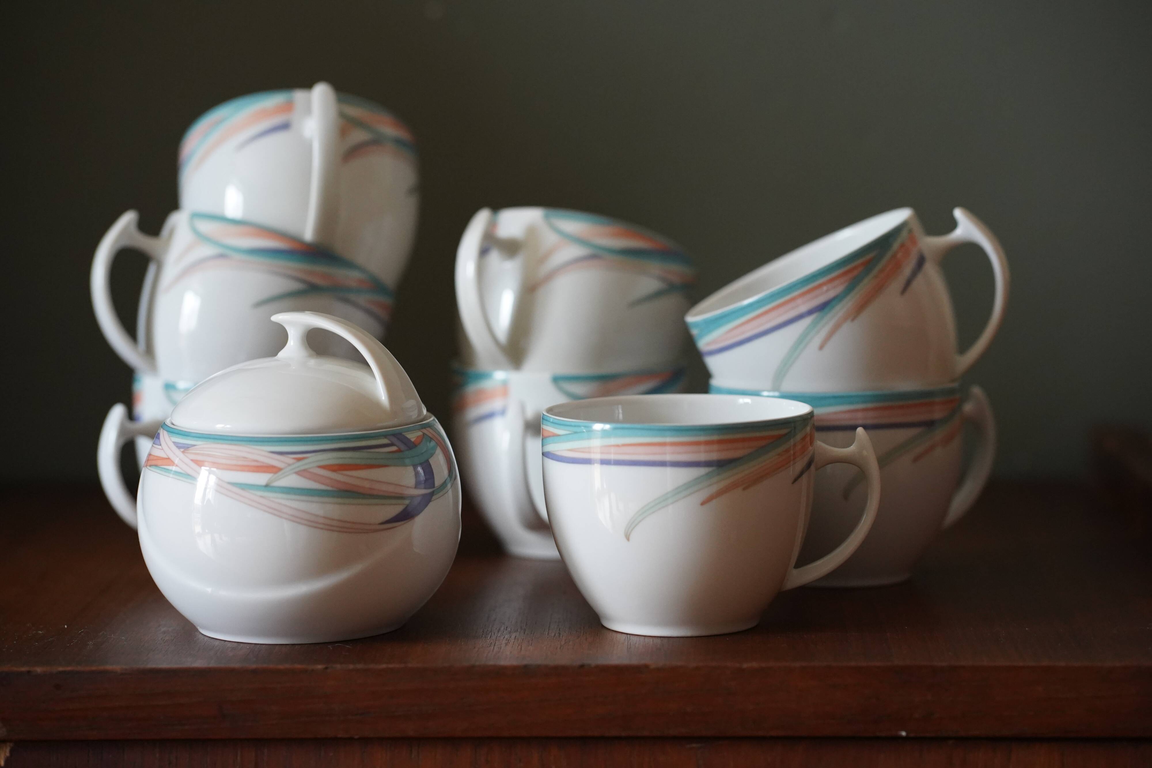 Ensemble 8 tasses et sucrier Bavaria