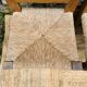 Set of 4 wooden and straw chairs