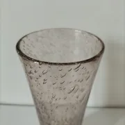 Bubble glass vase signed Biot – Pink beige