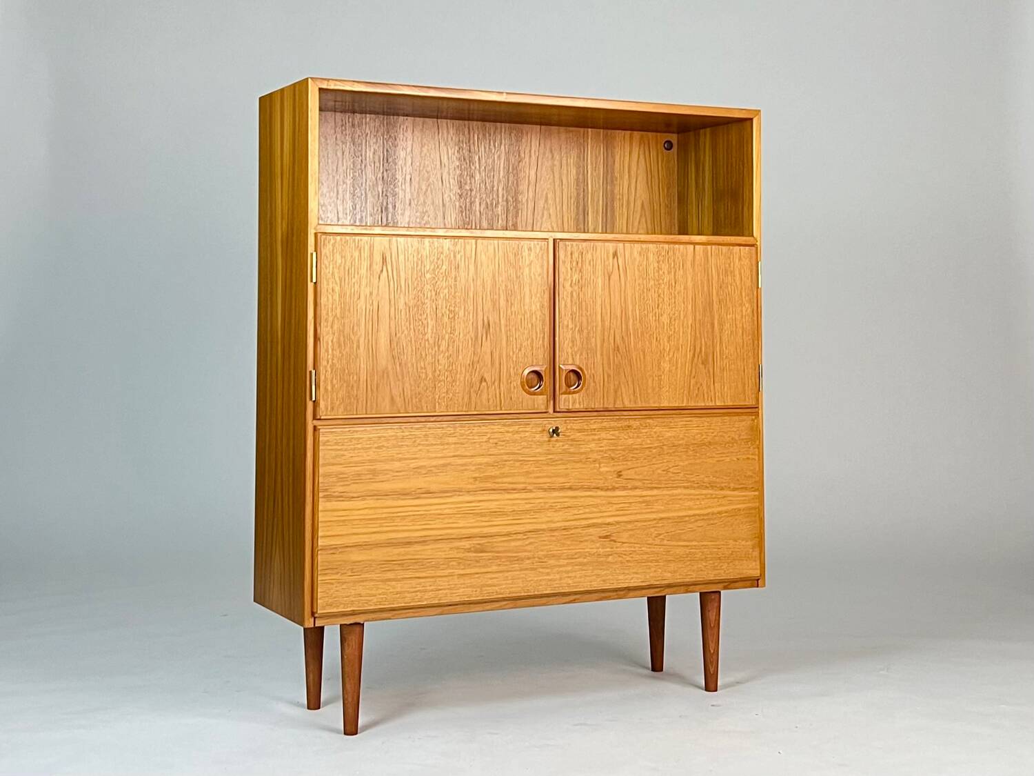 Vintage teak highboard cabinet shelf 70s Danish design