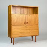 Vintage teak highboard cabinet shelf 70s Danish design