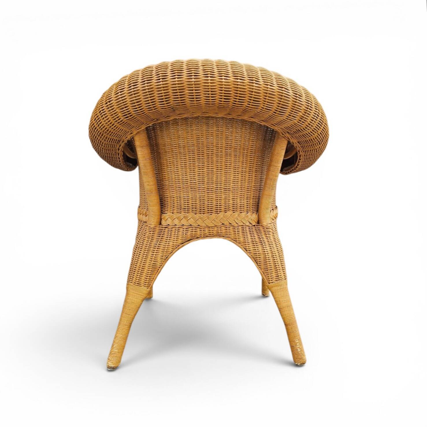 2 x rattan  arm chairs 1980s with original upholstery