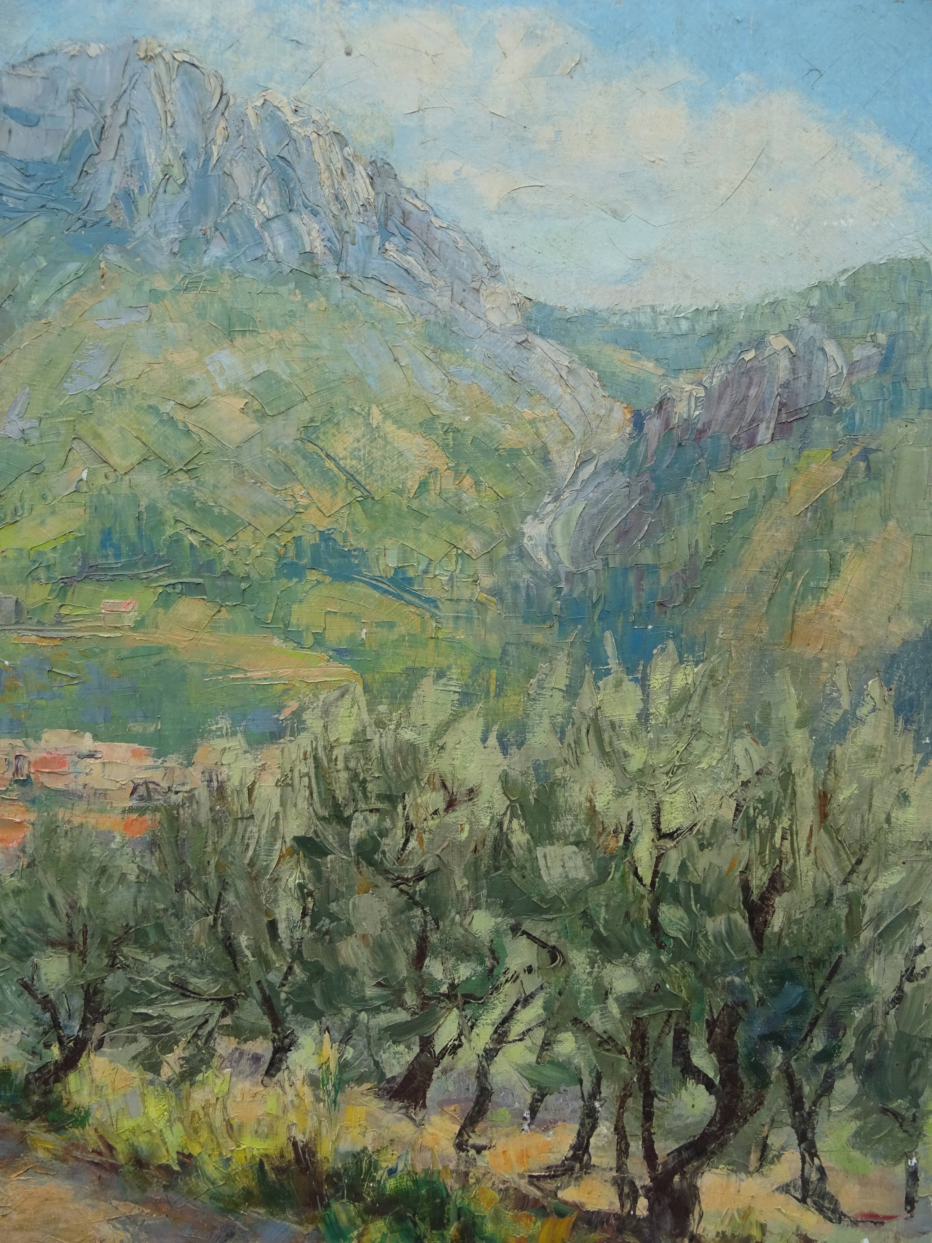 Painting Landscape of Provence Buis les Baronnies Aldo Morganti