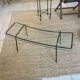 Table basse en verre et métal Mid century - 1950
