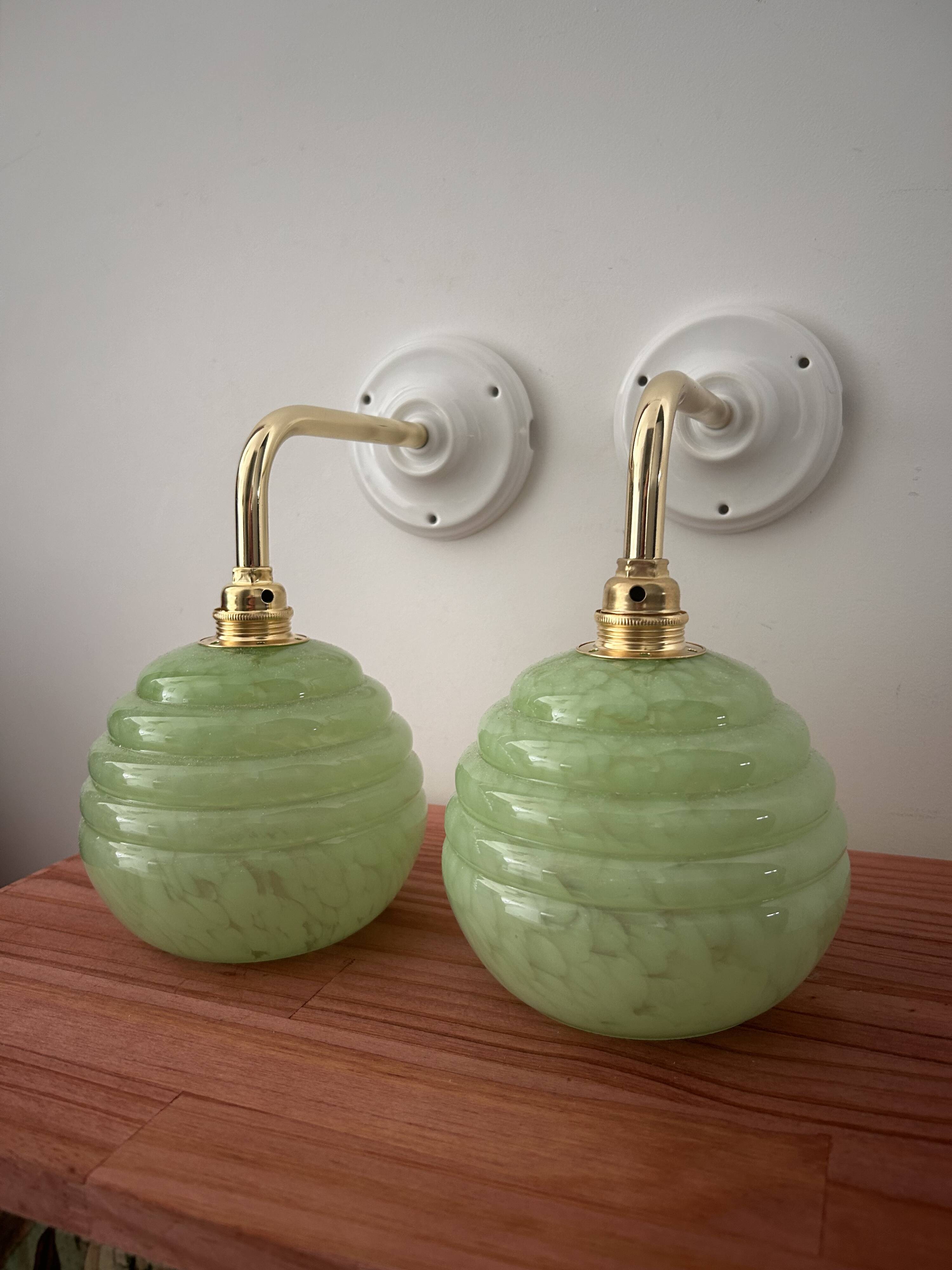 Pair of Art Deco wall lights