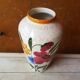 Ancien vase céramique décor de fleurs années 70 vintage