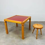 Table basse Flötotto Profilsystem années 70 rouge