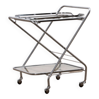 Vintage trolley nice chrome or bar cart, 1960 France.