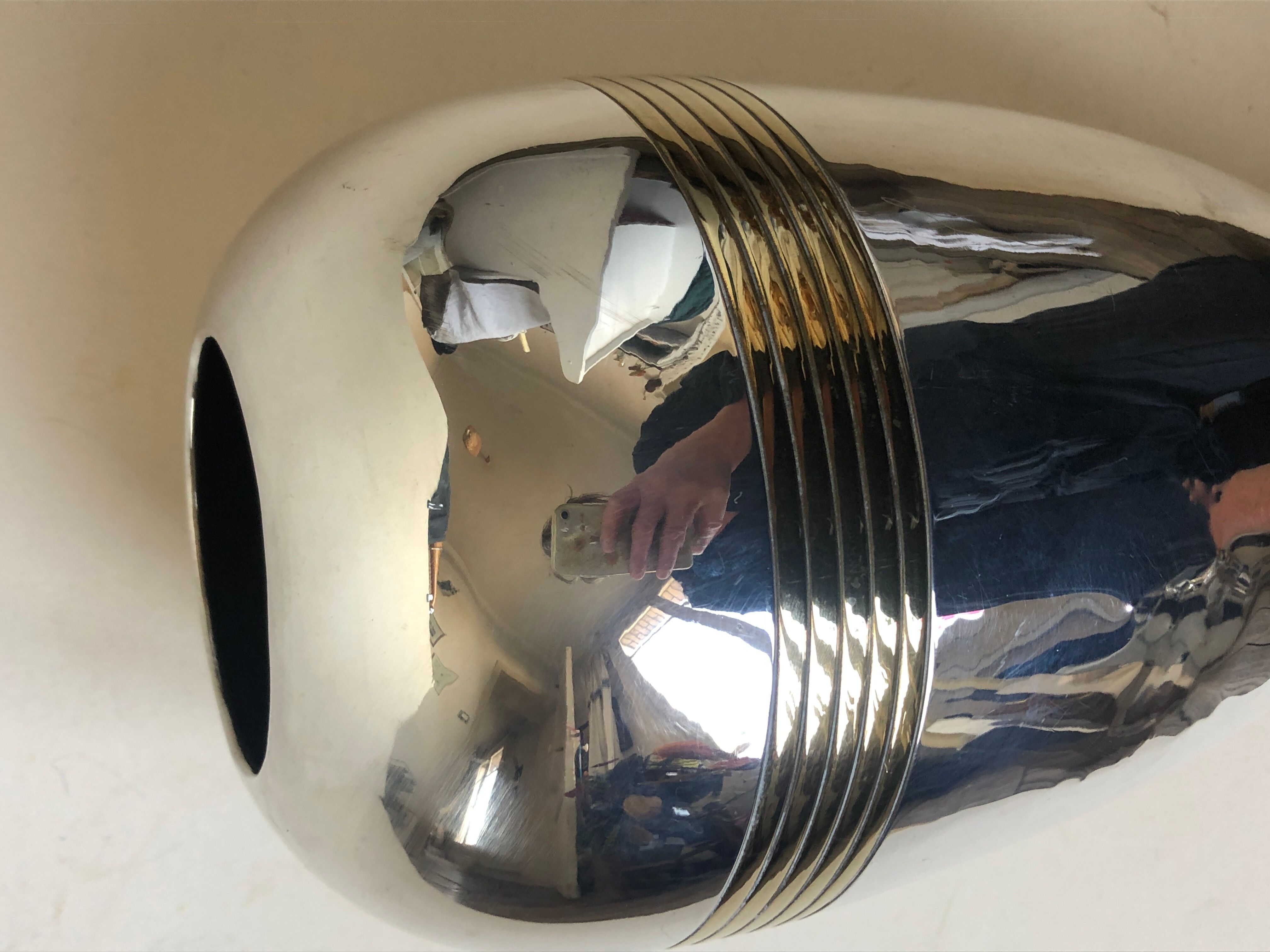 Silver metal vase