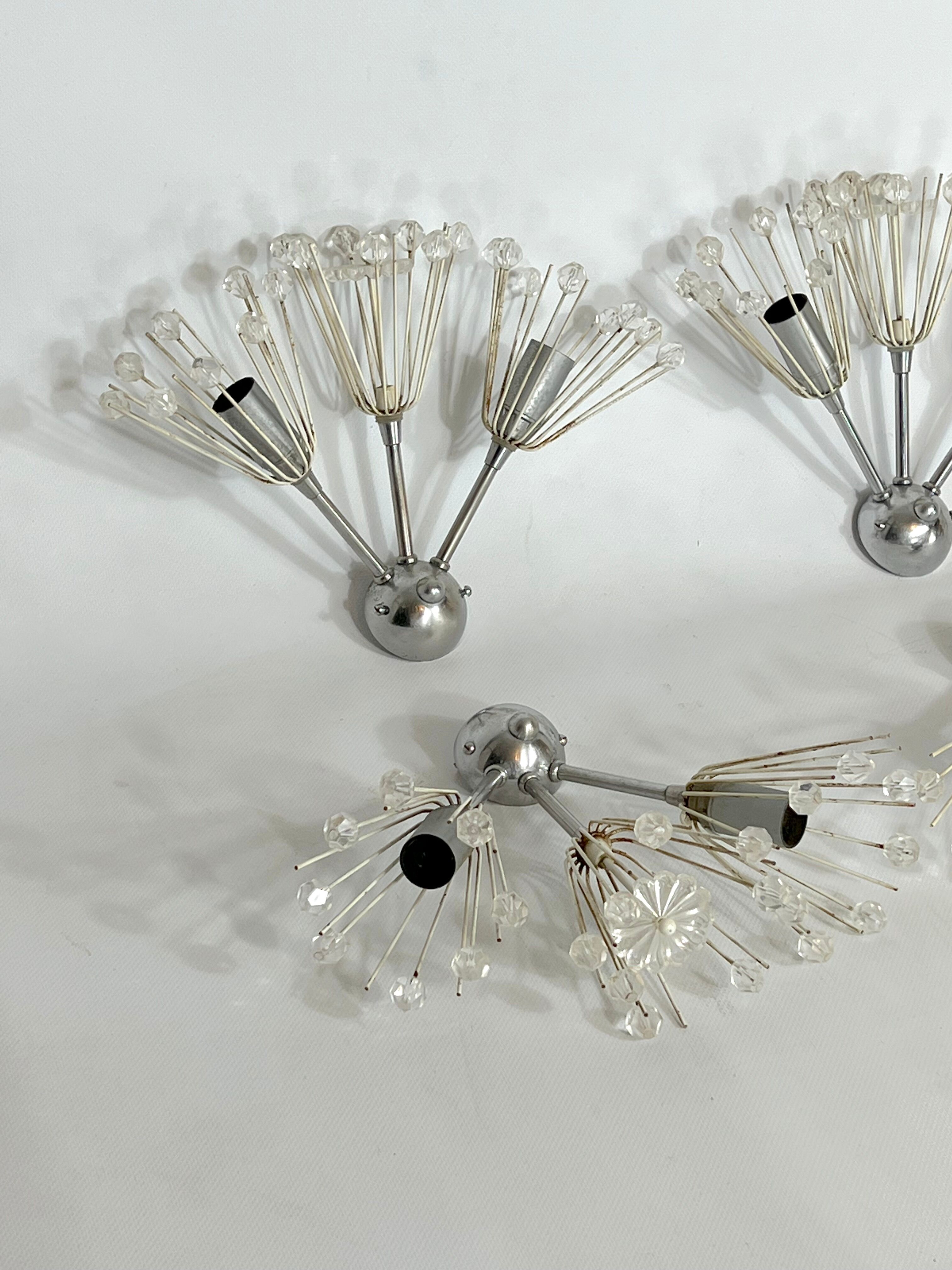 Ensemble de six appliques Emil Stejnar des années 60