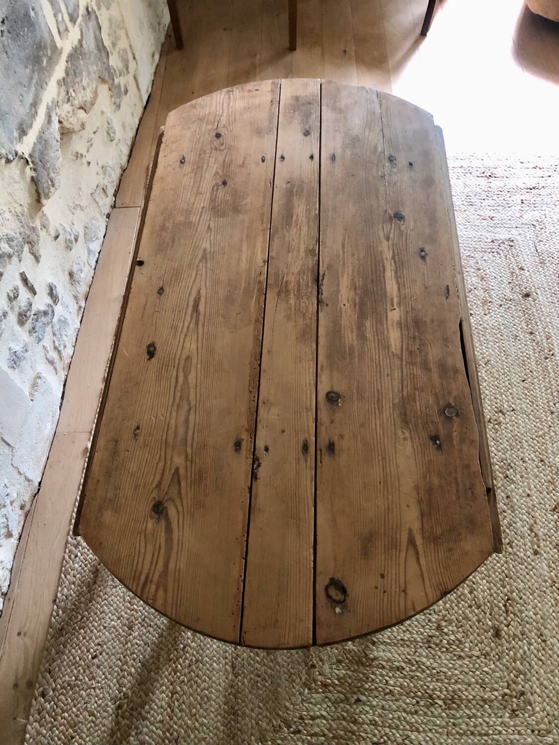 Antique round wooden table