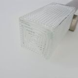 Large wall light in brushed metal. 70s