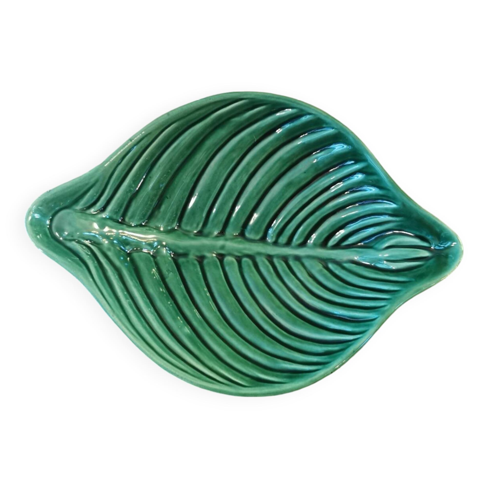 Coupe vintage en barbotine forme feuille