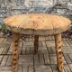 Solid pine tripod coffee table, raw, 1960