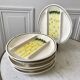 Set of 6 asparagus plates in salins slurry model Auxonne old