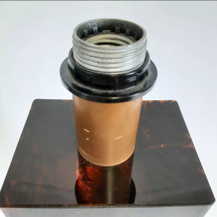 Lamp - briar and brass lucite effect - 1980s - vintage.