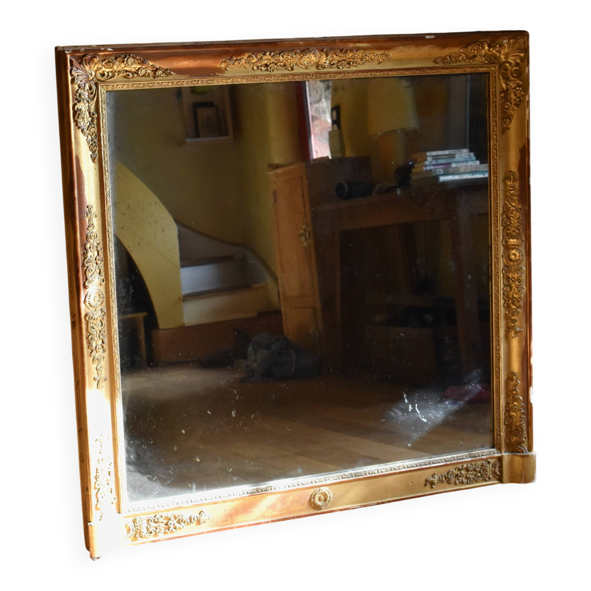Large gilded Empire mirror from the 19th century.