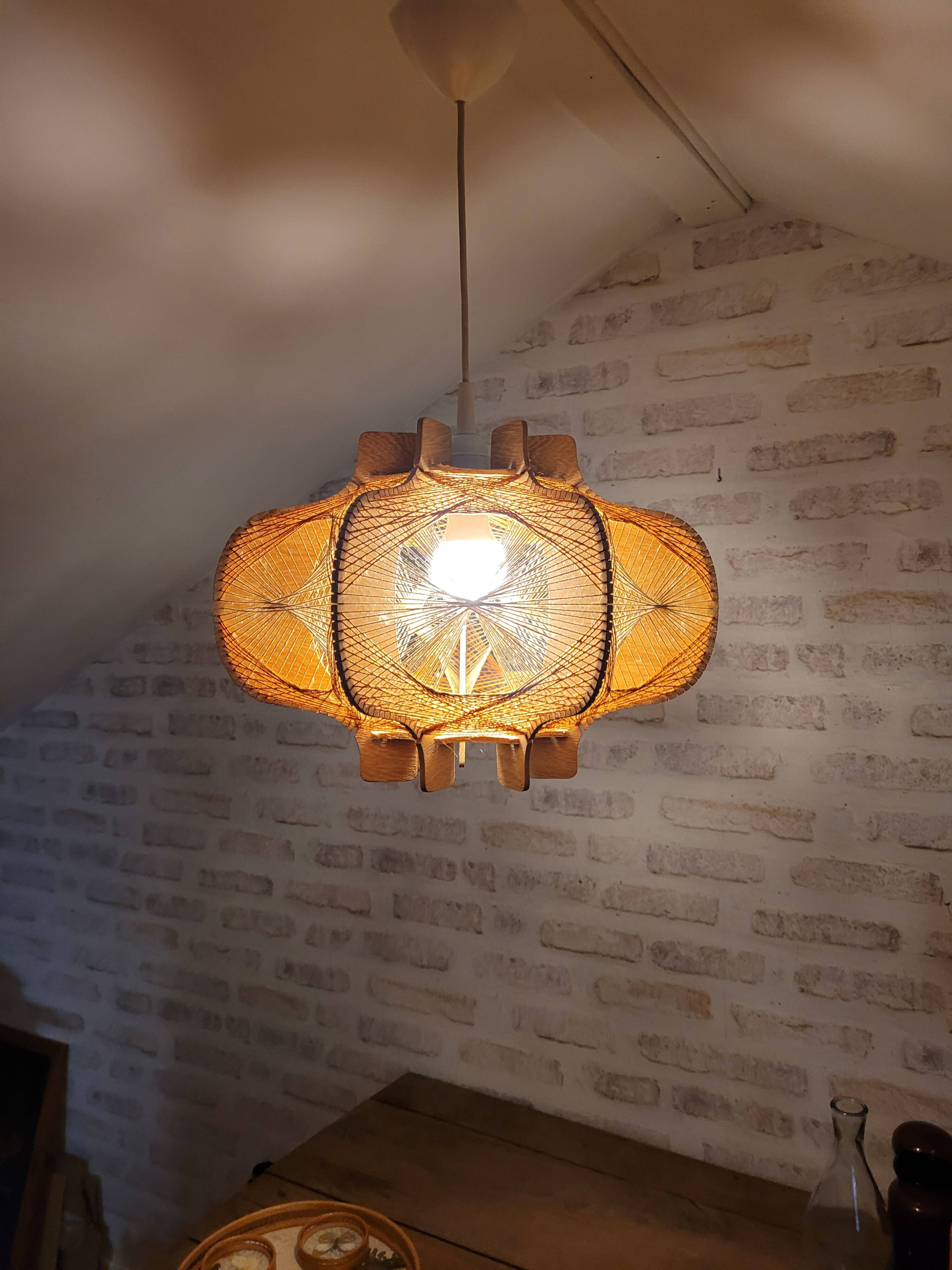Scandinavian vintage wire pendant light