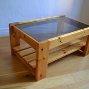 Table basse bois et verre