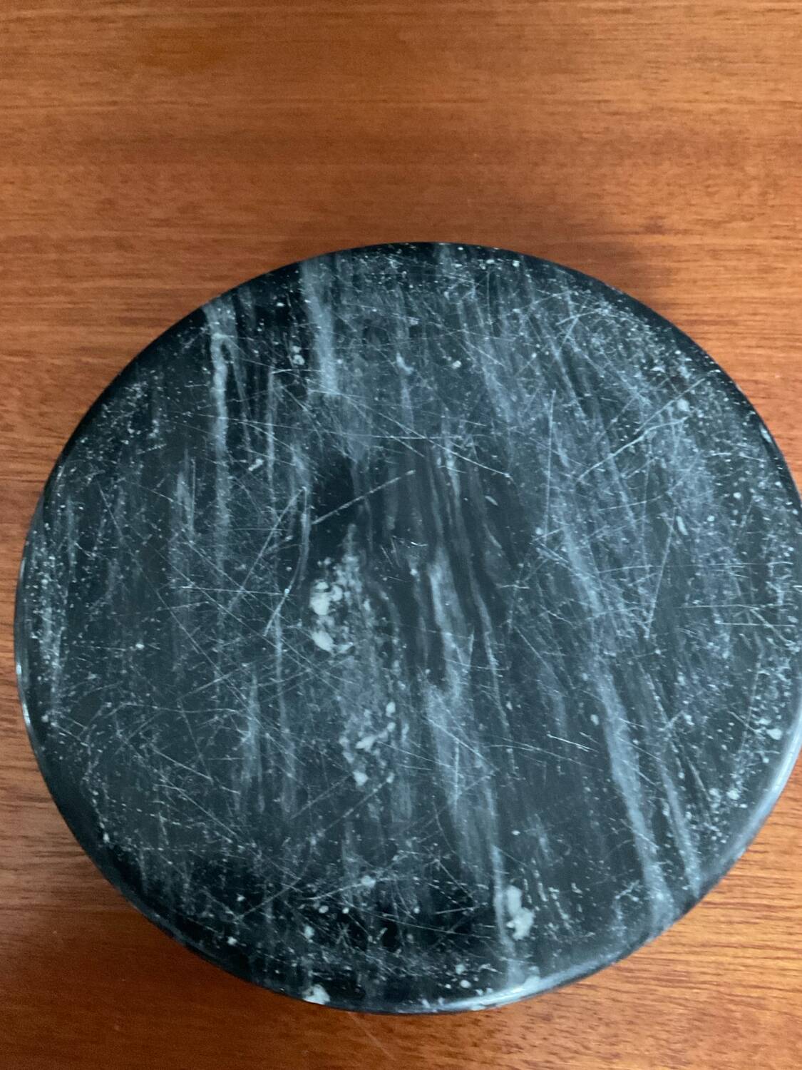 Vintage black marble ashtray and catchall.