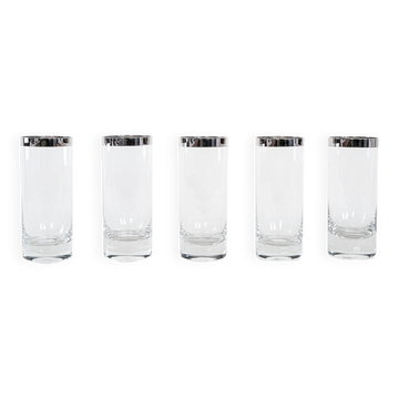 Set of glasses, Hollywood Regency style, 1970s, made in Italy
