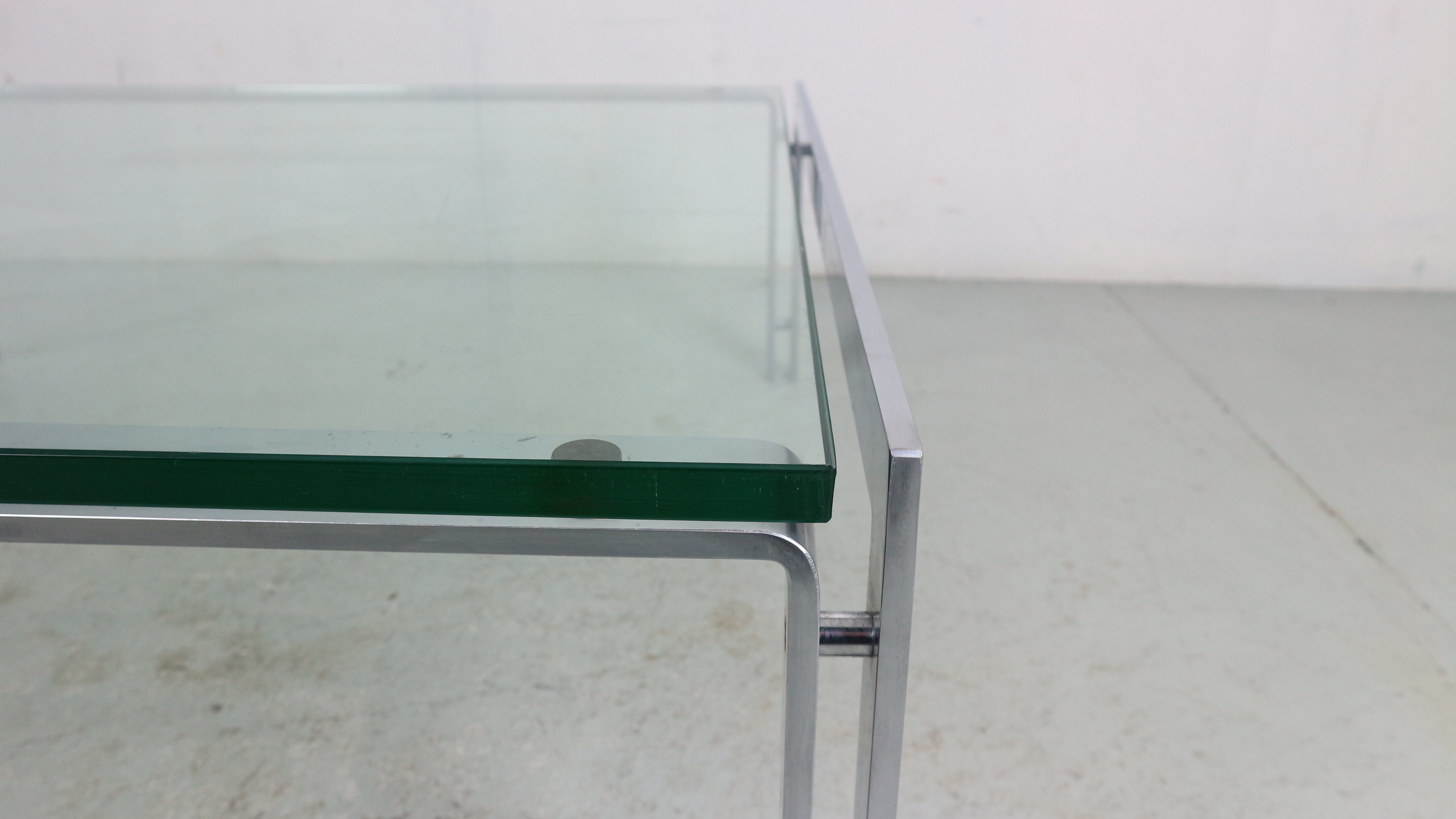 Dutch Metaform Large Steel & Glass Coffee Table by Hank Kwint, 1970