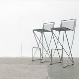 Postmodern German Kreuzschwinger bar stool by Till Behrens for Meyer Stahlmöbel, 1980s.