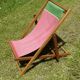 Chilean fabric deckchair for children Rostaing vintage 1980