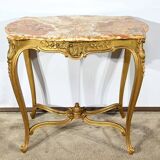 Table de milieu en bois doré, style Louis XV – fin XIXème