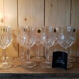 Set of 9 crystal wine glasses